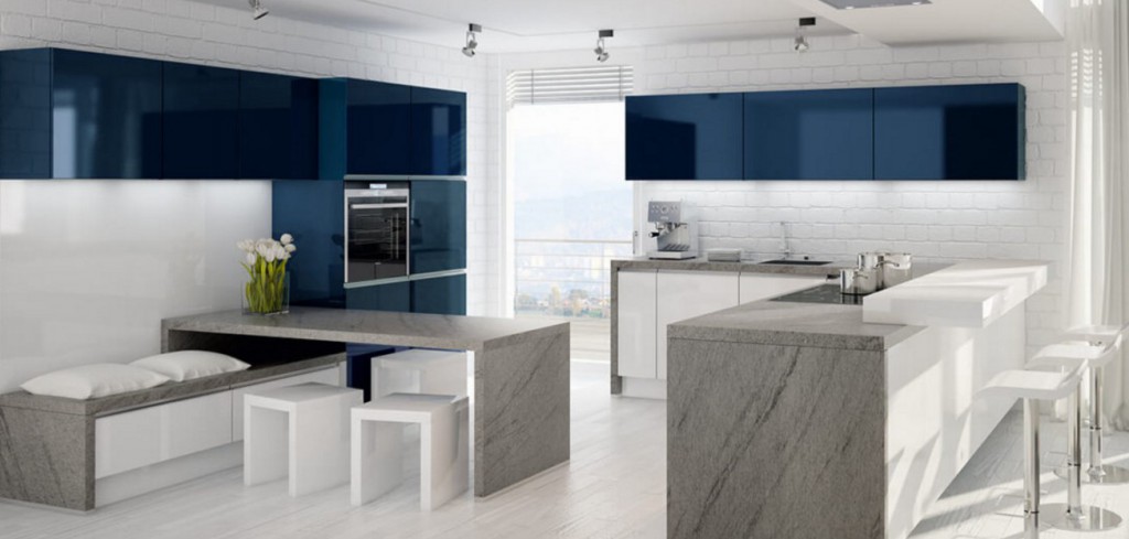 cuisine moderne bleue